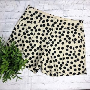 J. Crew Black Polka Dot Pleated Shorts Size 2